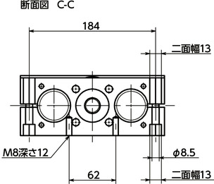 GN491-50アクチュエータ-ダブルチューブタイプ寸法図