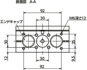GN492-30アクチュエータ-ダブルチューブタイプ寸法図