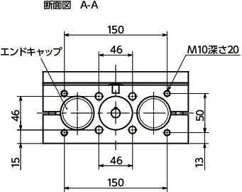 GN492-50アクチュエータ-ダブルチューブタイプ寸法図