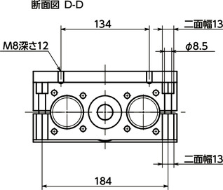 GN492-50アクチュエータ-ダブルチューブタイプ寸法図