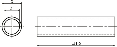GN990パイプ - 長さ指定タイプ寸法図