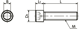 SNSL-SD六角穴付き小頭ボルト（SUS316L）寸法図