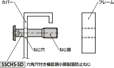 SSCHS-SD六角穴付き極低頭小頭脱落防止ねじ