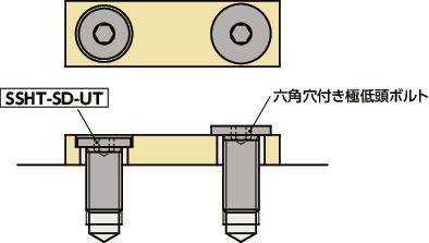 SSHT-SD-UT六角穴付き極低頭小頭ボルト（純チタン製）