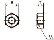 SPA-N樹脂六角ナット（RENY）寸法図