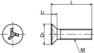 SRWFSトライウィング皿小ねじ寸法図