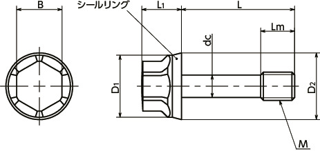 SFHL-LH-SC-HD-H｜フランジ付き低頭六角脱落防止ボルト - ハイ 