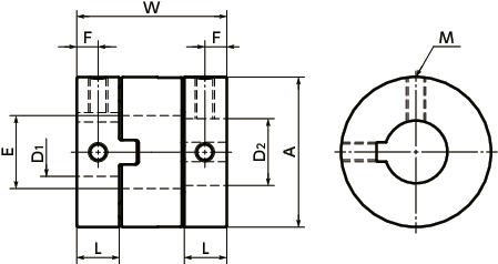 Mor K フレキシブルカップリング オルダムタイプ セットスクリュー キータイプ Nbk 鍋屋バイテック会社