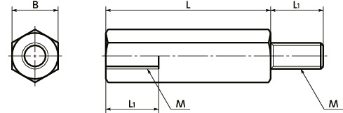 SPA-HA樹脂六角支柱（RENY）寸法図