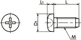 SPA-TP樹脂ねじ（RENY / 十字穴付きなべタッピンねじ）寸法図