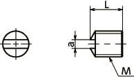 SPC-S-BK樹脂ねじ（PC / すりわり付き止めねじ）寸法図