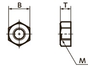 SPP-N樹脂六角ナット（PP）寸法図