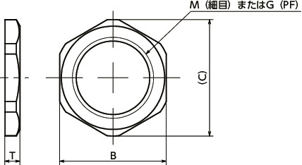 SWNB薄形管用ナット 寸法図