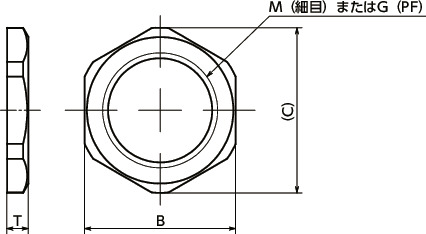 SWNL薄形管用ナット寸法図