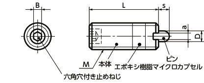 PSP-Nショートストロークプランジャ寸法図