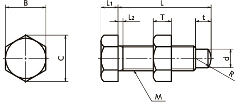 SSB-M8-40-A|ストッパボルト - 先端球面タイプ M(並目)ねじの SSB-M8-40-A|ストッパボルト - 先端球面タイプ M(並目)ねじの