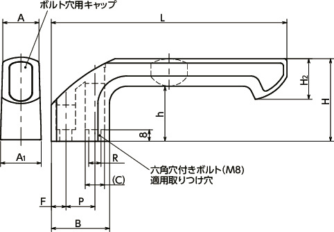 UKC-Bアルミ取っ手 