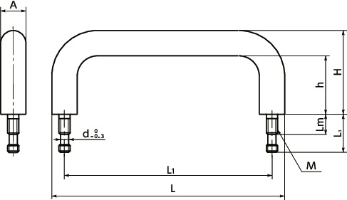 UNMS-SCステンレス脱落防止取っ手寸法図