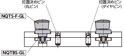 NQTS-F-GLクイッククランプファスナ - ノブ操作 - フリースライド