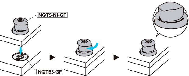 NQTS-NI-GFクイッククランプファスナ - ノブ操作 - スタンダード