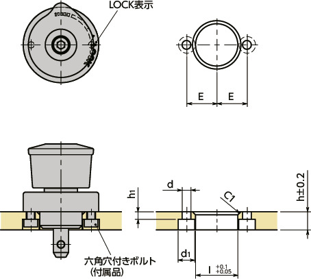 NQTSクイッククランプファスナ - ノブ操作 - スタンダード