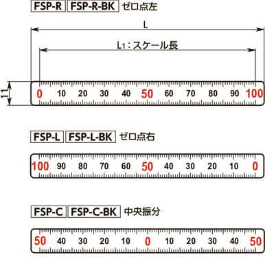 FSPスケールプレート（横型）寸法図
