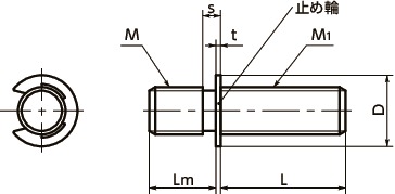 SAD-M8-63-LC｜スクリューアダプタ - 左ねじタイプ Lm 6.5 D 12 L 63 s