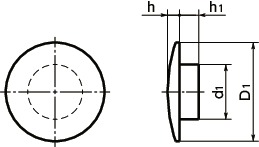 SCC六角穴付きボルト用カバーキャップ寸法図