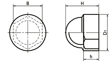 SCH六角頭用カバーキャップ寸法図