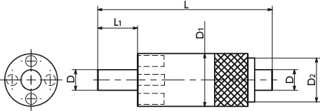 SKKキー付きめねじ補強インサート取りつけ専用工具寸法図