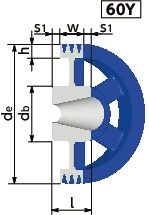 SPZ-3イソメック<sup>®</sup>SPプーリー - M・3V・3VX適用寸法図