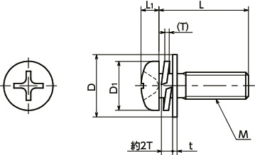 SNPI3S-M6-10-SUC｜座金組込み十字穴付きなべ小ねじ（薄板固定用） M