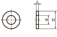 SWA-F-GJ平座金（異種金属接触腐蝕防止処理）寸法図