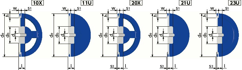 STD-A-1標準Vプーリー - A・AX適用寸法図