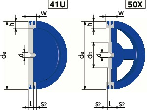 STD-A-2標準Vプーリー - A・AX適用寸法図