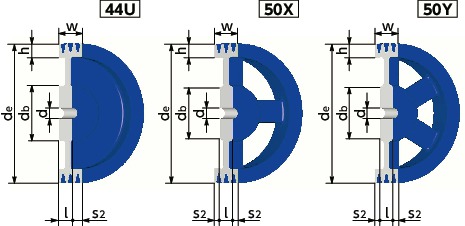 STD-A-3標準Vプーリー - A・AX適用寸法図