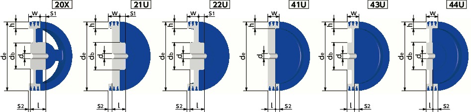 STD-B-3標準Vプーリー - B・BX適用寸法図