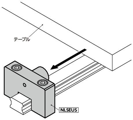 NLSEUSリニアガイド用ストッパ - ベース固定 - ステンレス製 - ウレタンつき