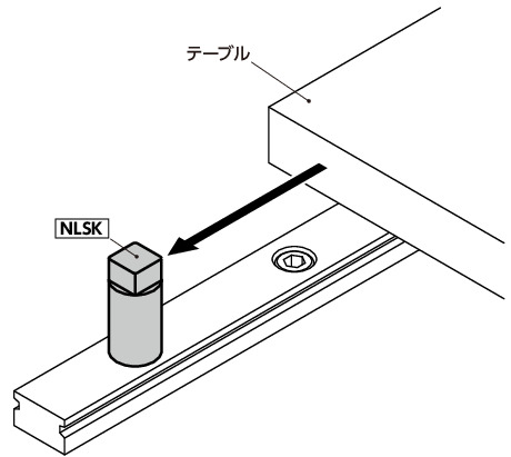 NLSKリニアガイド用ストッパ - レール取りつけ - スティール製