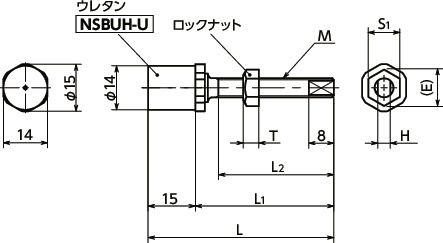 NSBUH-6｜ウレタンつきストッパボルト - リニアガイド用ストッパ対応 M