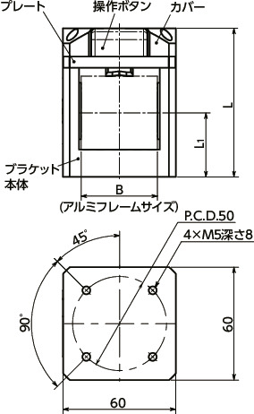 CUAB-40｜クイックポジショニングブラケット - アルミフレーム用 B 40｜NBK【鍋屋バイテック会社】