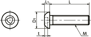 SRTRS｜トライアングル穴付きボタンボルト｜NBK【鍋屋バイテック会社】