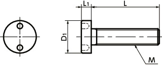 SRTSツーホールなべ小ねじ寸法図