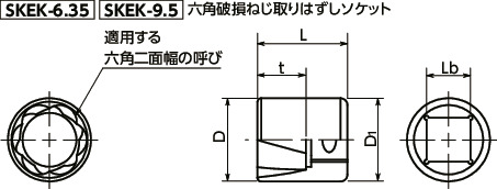 SKEK-SET六角破損ねじ取りはずしソケットセット 