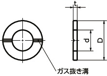 SWAS-VF-PC座金（ガス抜き溝つき）寸法図
