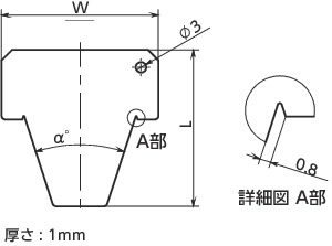VMGVプーリー用溝ゲージ寸法図