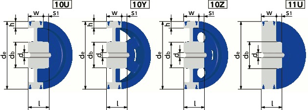 3V-5ウェッジプーリー - 3V・3VX適用寸法図