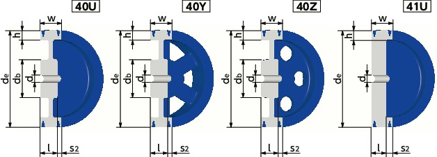 5V-10ウェッジプーリー - 5V・5VX適用寸法図