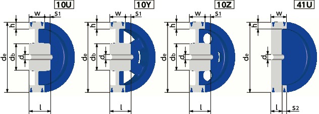 5V-5ウェッジプーリー - 5V・5VX適用寸法図