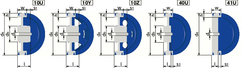 5V-6ウェッジプーリー - 5V・5VX適用寸法図